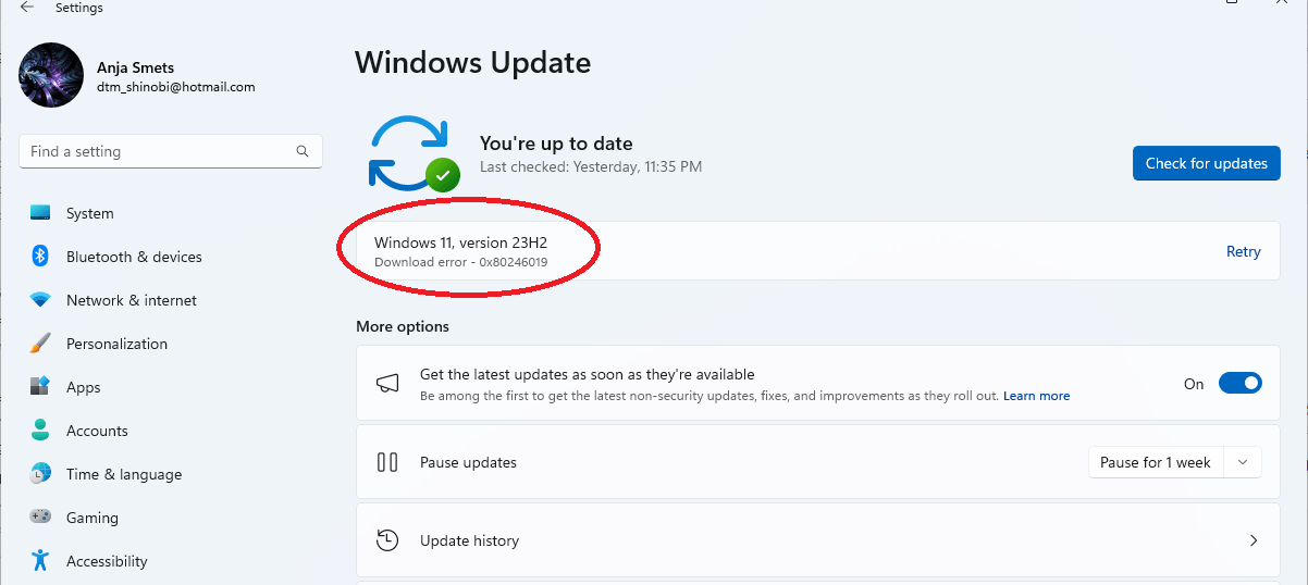 Windows 11 version 23H2 download error 0x80246019 jFKt8p7WGo50dAv0ttwqUM6uQnF2lh%2BG3okCim8TRT9G%2BO1b2CZFsDlxeUOq6%2BBV30L%2BIDlu737ktO6Pa%2FQ%3D.png