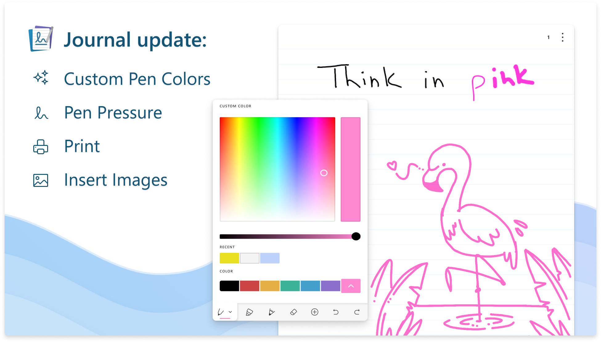 Microsoft Garage Journal app gets print, custom ink colors, and more Journal-Update.png