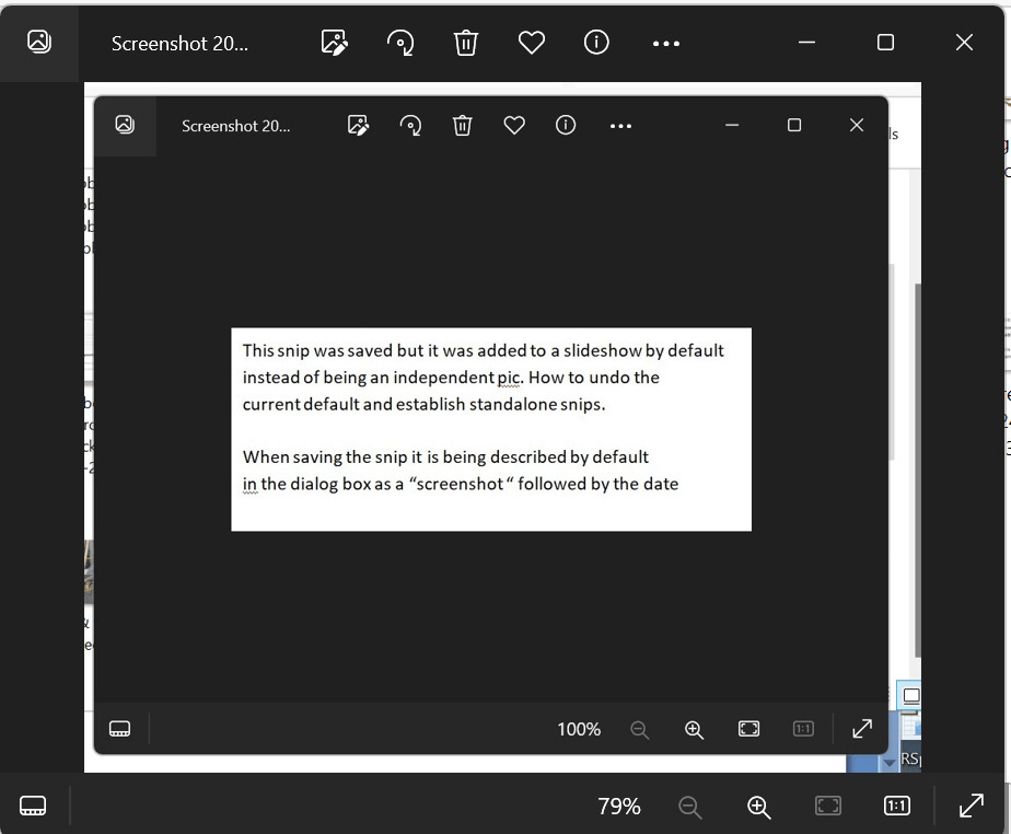 How do I stop win11 Snip from adding snips to a slideshow by default. JQSF%2Bs1iqWSXocWHgIg25wiSr4qVw1usbCNgo3LINXCT9mYYG7gYPZ%2B6b%2B6BixzazHu6f%2BUgln72bV0KXIE14%3D.png