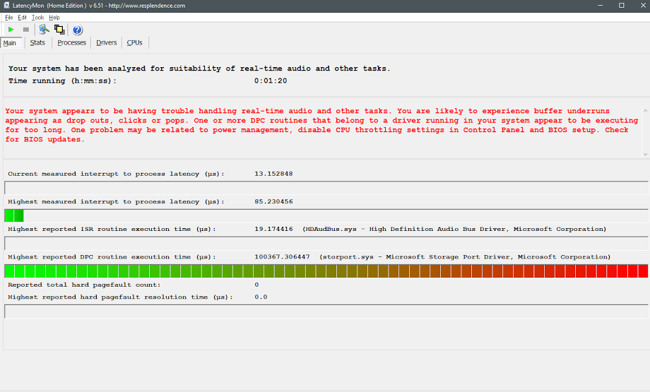 I'm having severe issues with DPC latency issues. Problem may be power and internet... k2k8c.png