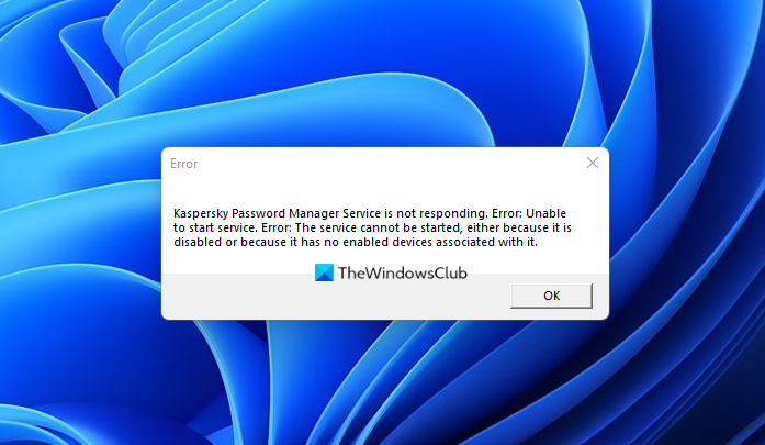 Kaspersky Password Manager Service is not responding in Windows 11 Kaspersky-Password-Manager-Service-is-not-responding.png