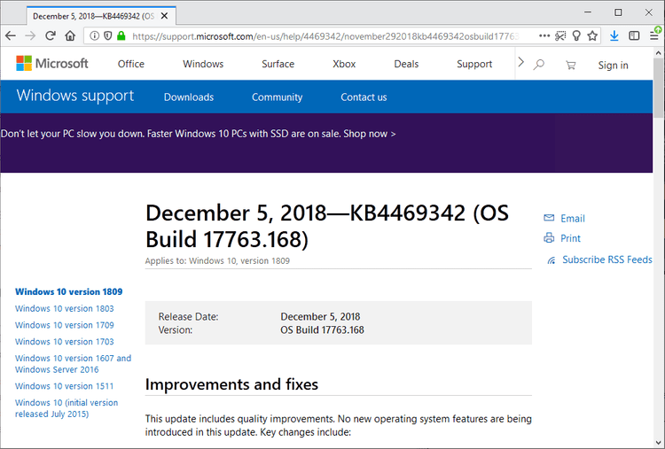 Microsoft publishes KB4469342 for Windows 10 version 1809 KB4469342.png