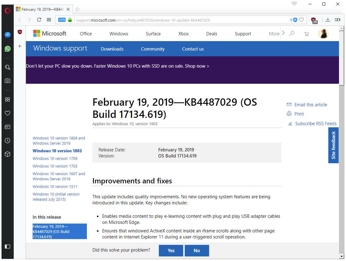 Windows 10 updates KB4487029, KB4487021, KB4487011 and KB4487006 released KB4487029.png