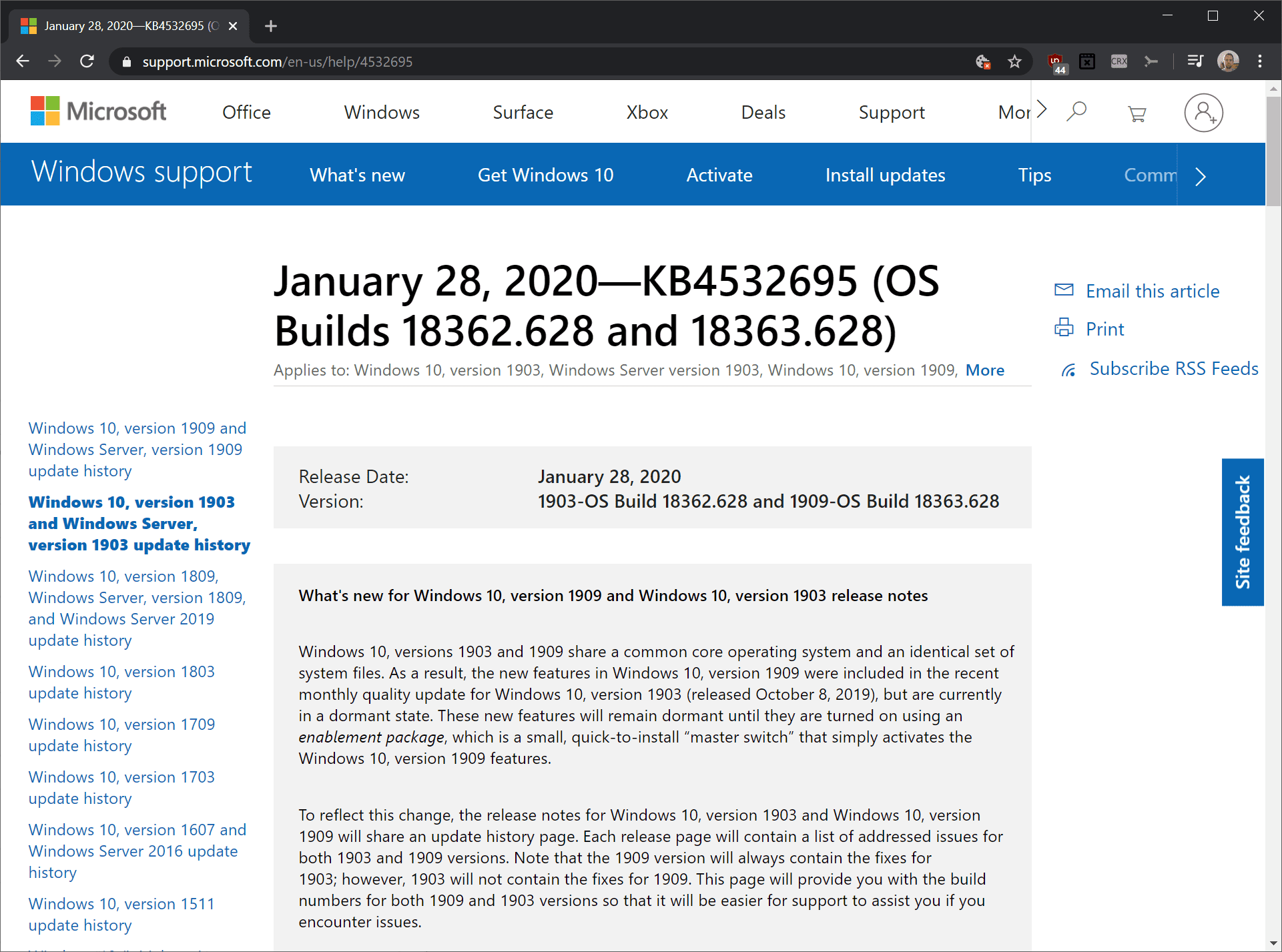 KB4532695 for Windows 10 version 1903 and 1909 fixes File Explorer Search issue KB4532695-windows-10-version-1903-1909.png