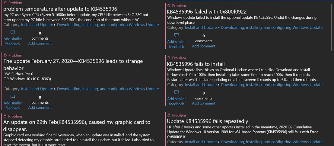 Windows 10 KB4535996 causes freezes, installation issues KB4535996-bugs.jpg