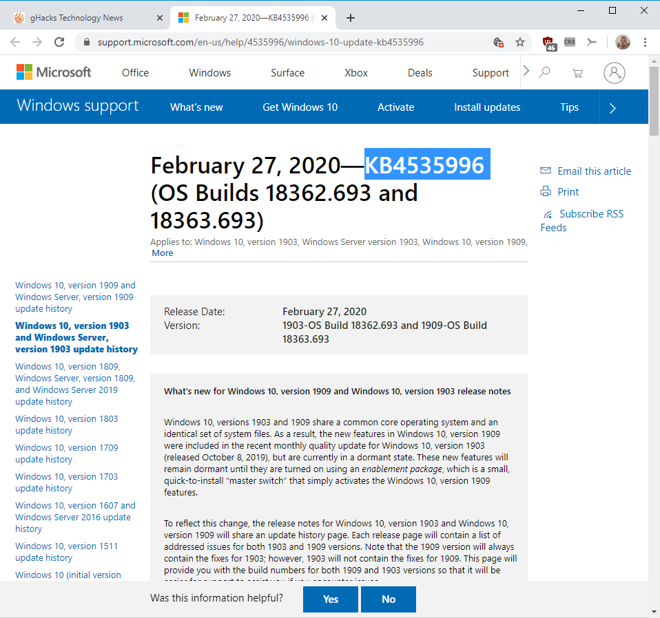 Microsoft releases KB4535996 for Windows 10 version 1903 and 1909 KB4535996-windows-10-1903-1909.png