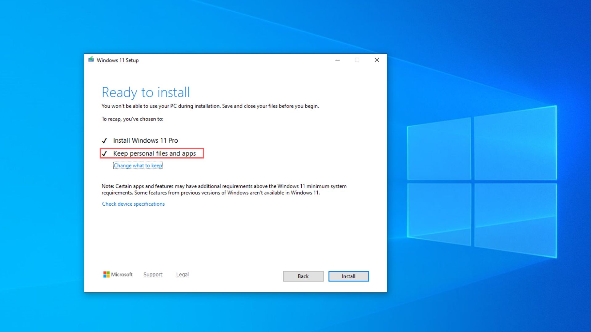 Can you still bypass Windows 11 requirements as Windows 10 hits EOL? We tested it Keep-personal-files-and-apps-option-turned-on-in-Windows-11-setup-window-done-through-Rufus.jpg