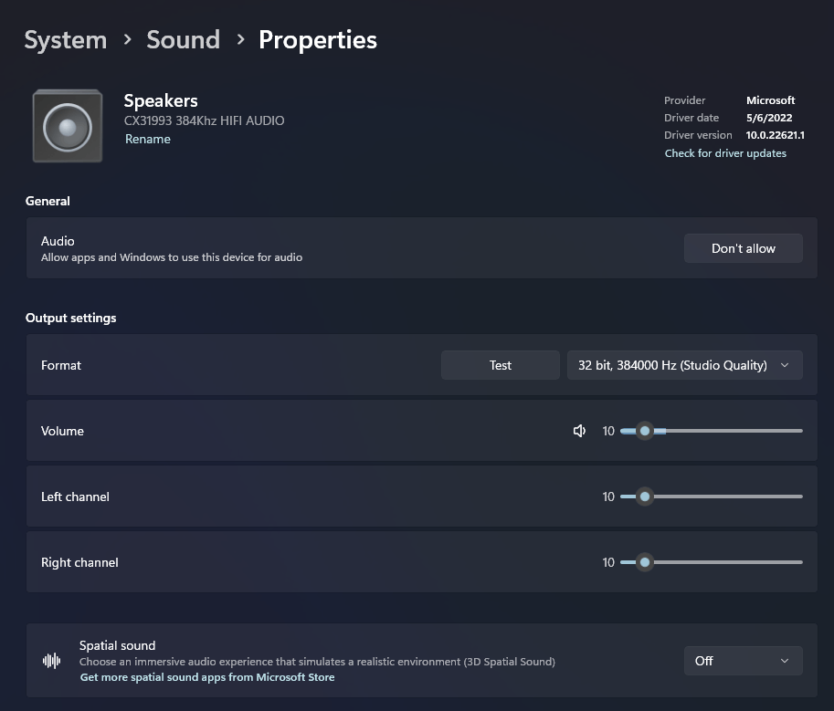 Max Sampling rate and Bitdeep for Windows 11 Spatial Sound. KIX8VYtsRlBeNsrDxOszWwJfITOdkTrbiJlhVX%2BHwzVy%2F6mpy%2BnVovnyDPAkLO8GjTC6sTB5bUs122iPDxaHJUY%3D.png