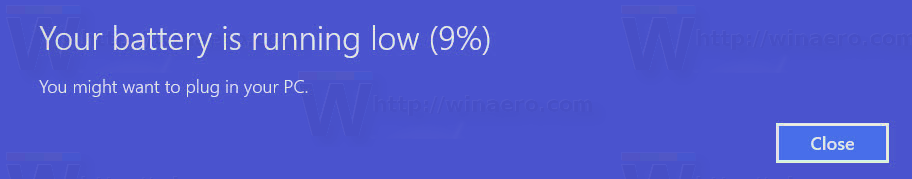 Message on screen of my desktop saying "Your battery is very low.  Plug in your PC now." l=https%3a%2f%2fwinaero.com%2fblog%2fwp-content%2fuploads%2f2016%2f07%2flow-battery-notification.png