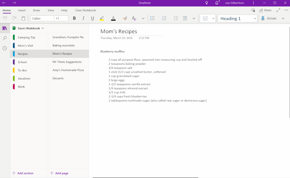 New Mini toolbar in OneNote app for Windows 10 large?v=1.gif