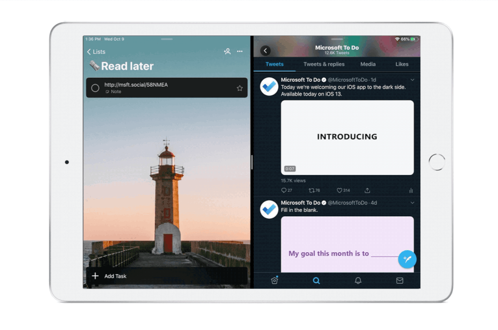 Dark mode, drag and drop and more features for Microsoft To-Do on iOS large?v=1.gif