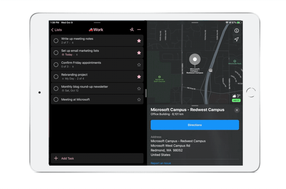 Dark mode, drag and drop and more features for Microsoft To-Do on iOS large?v=1.gif