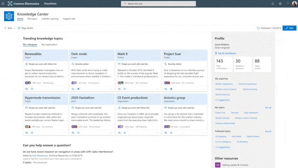 Introducing new Project Cortex service in Microsoft 365 large?v=1.gif