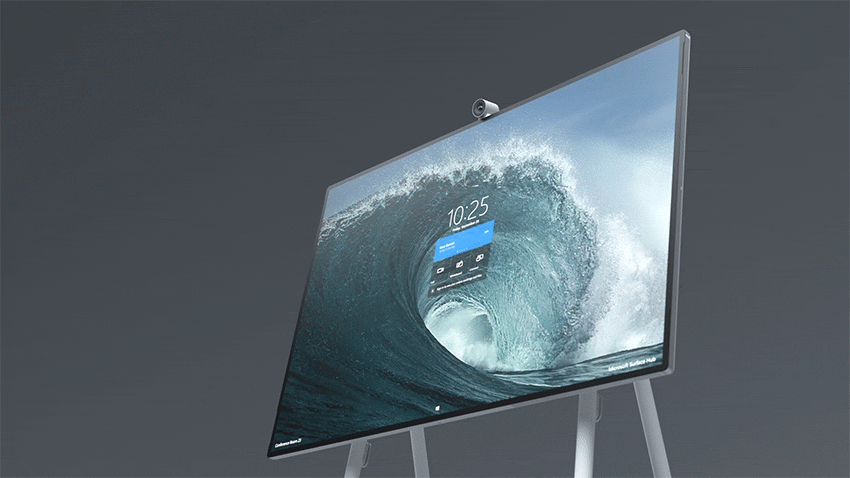 How do I access the settings app on Surface Hub 2S large?v=1.gif