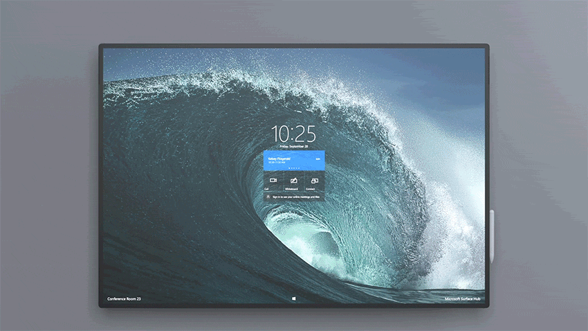 How do I access the settings app on Surface Hub 2S large?v=1.gif