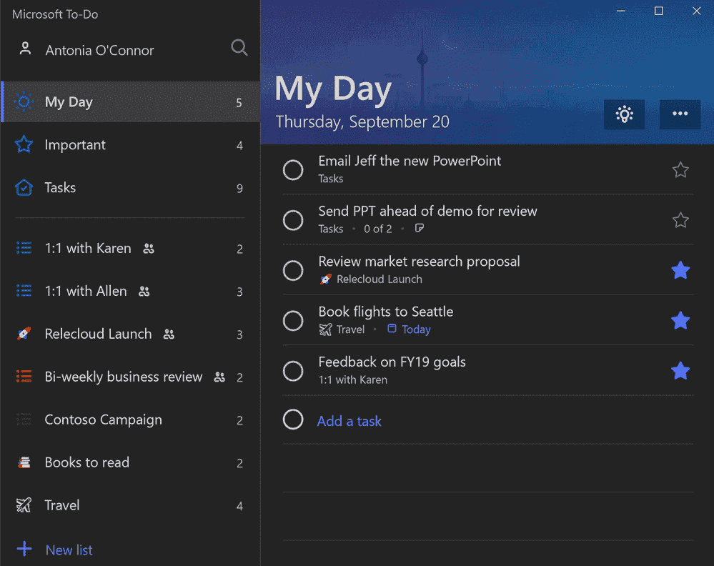 What is new for Microsoft To-Do in October 2018 large?v=1.png