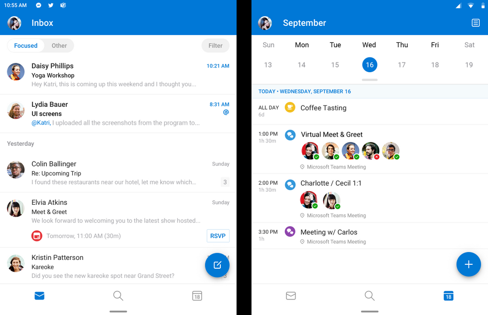 Get started with Outlook for Android on Surface Duo dual screens large?v=1.png