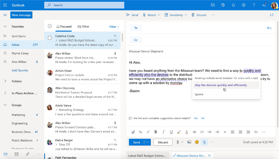 Get more done with Outlook on the web with Microsoft 365 Integrations large?v=1.png