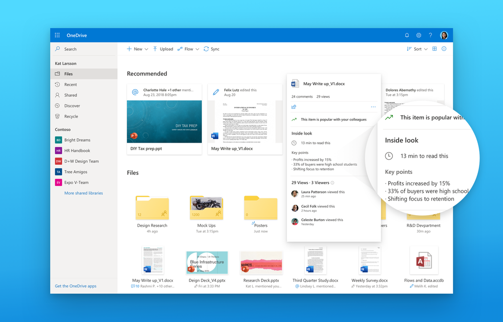 New Fluent Design and Intelligent features coming to OneDrive for Web large?v=1.png