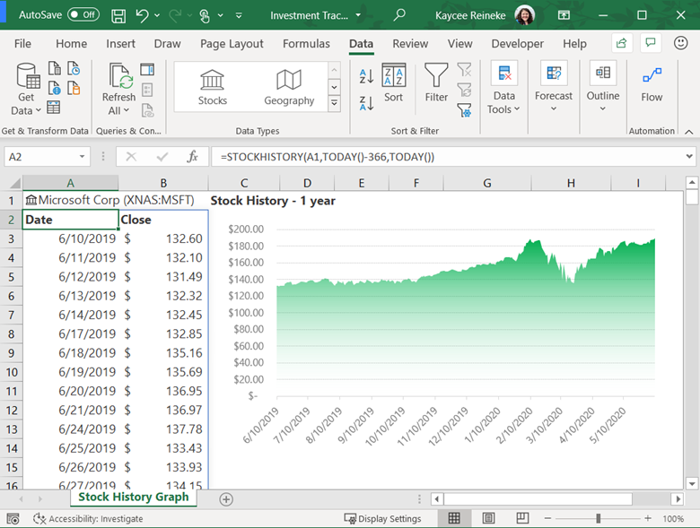New STOCKHISTORY feature in Excel for Microsoft 365 large?v=1.png