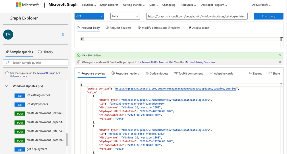 Public preview of Microsoft Graph APIs to manage Windows 10 updates large?v=v2&px=999.png