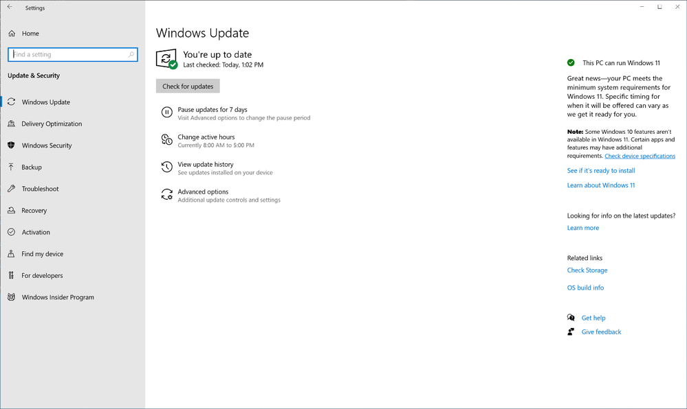 I am unable to update windows 11 from version 21H2 22000.258from winver to Windows 11 Build... large?v=v2&px=999.png