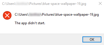 Microsoft Photos App error "the app didn't start" LDijv.png