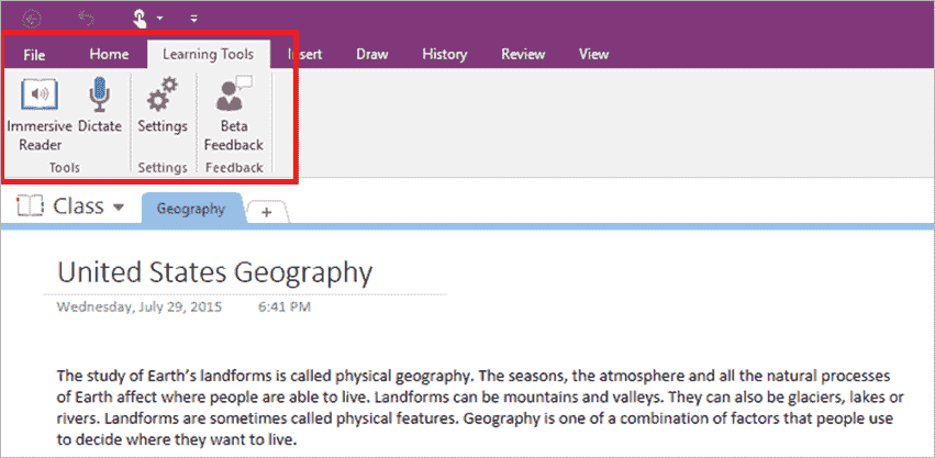 Using the Learning tools on Microsoft Edge to improve your Reading experience Learning-Tools-for-OneNote-improves-learning-for-all-1b.png