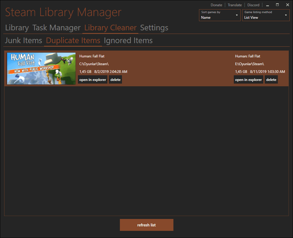 Libraries in file Explorer point to the same source & have the same name LibraryCleanerTab.png