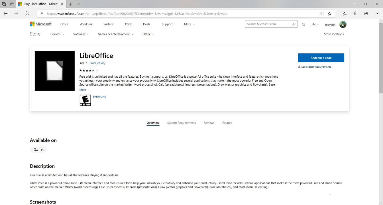 Unofficial LibreOffice app for Windows 10 pulled from the Microsoft Store LibreOffice.jpg