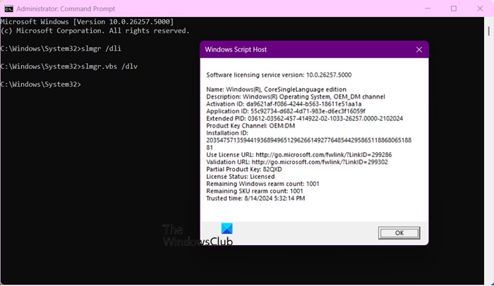 Use Slmgr to Install, Uninstall, Activate, View or Extend Windows License license-details.png