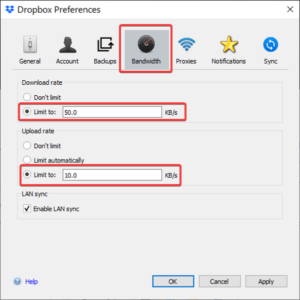 How to limit the bandwidth usage by OneDrive and Dropbox limit-dropbox-bandwith-rate-300x300.png