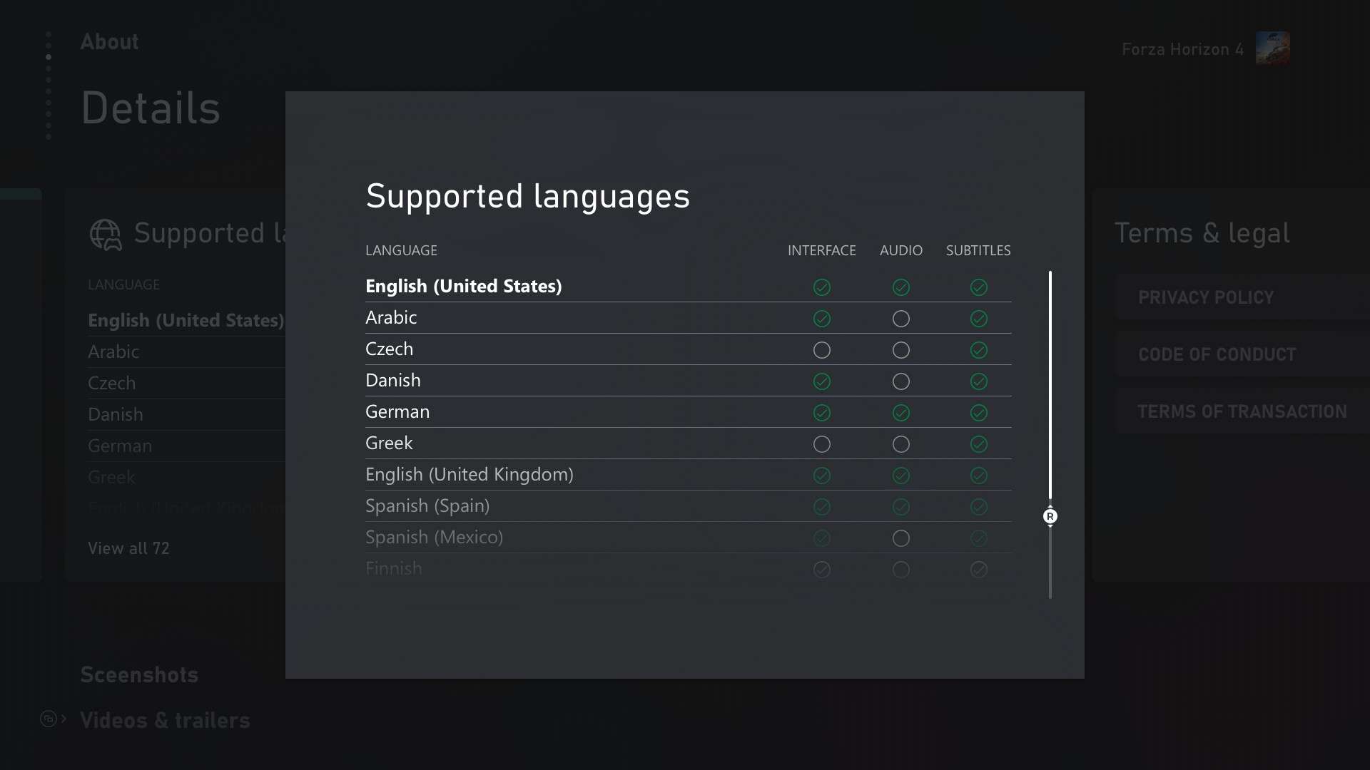 I cannot change language of games or Xbox app or even Windows store List.jpg