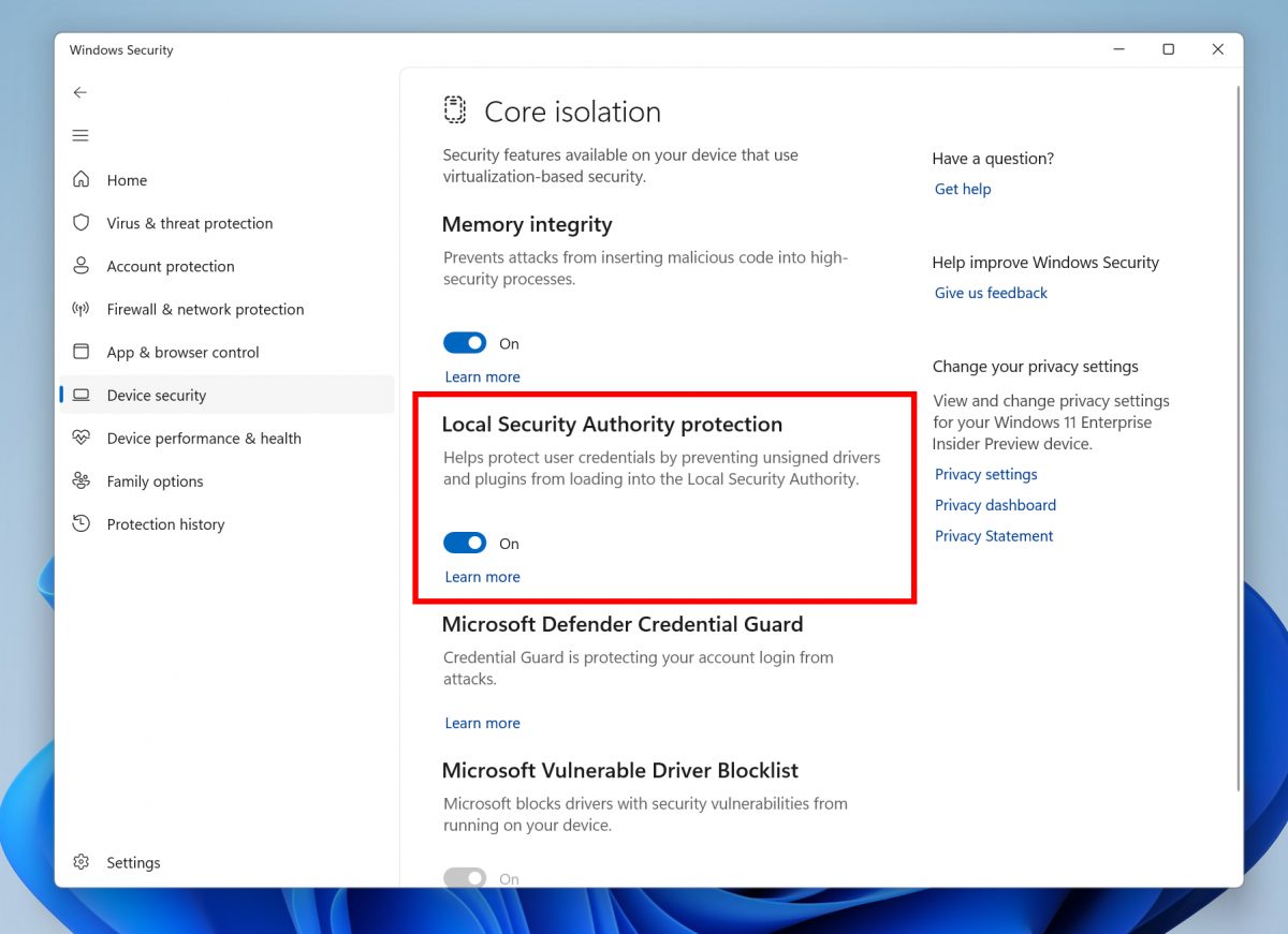 Microsoft rolls out first Canary Channel Build for Windows 11 Insiders Local-Security-Authority-Protection-Enablement-scaled.jpg