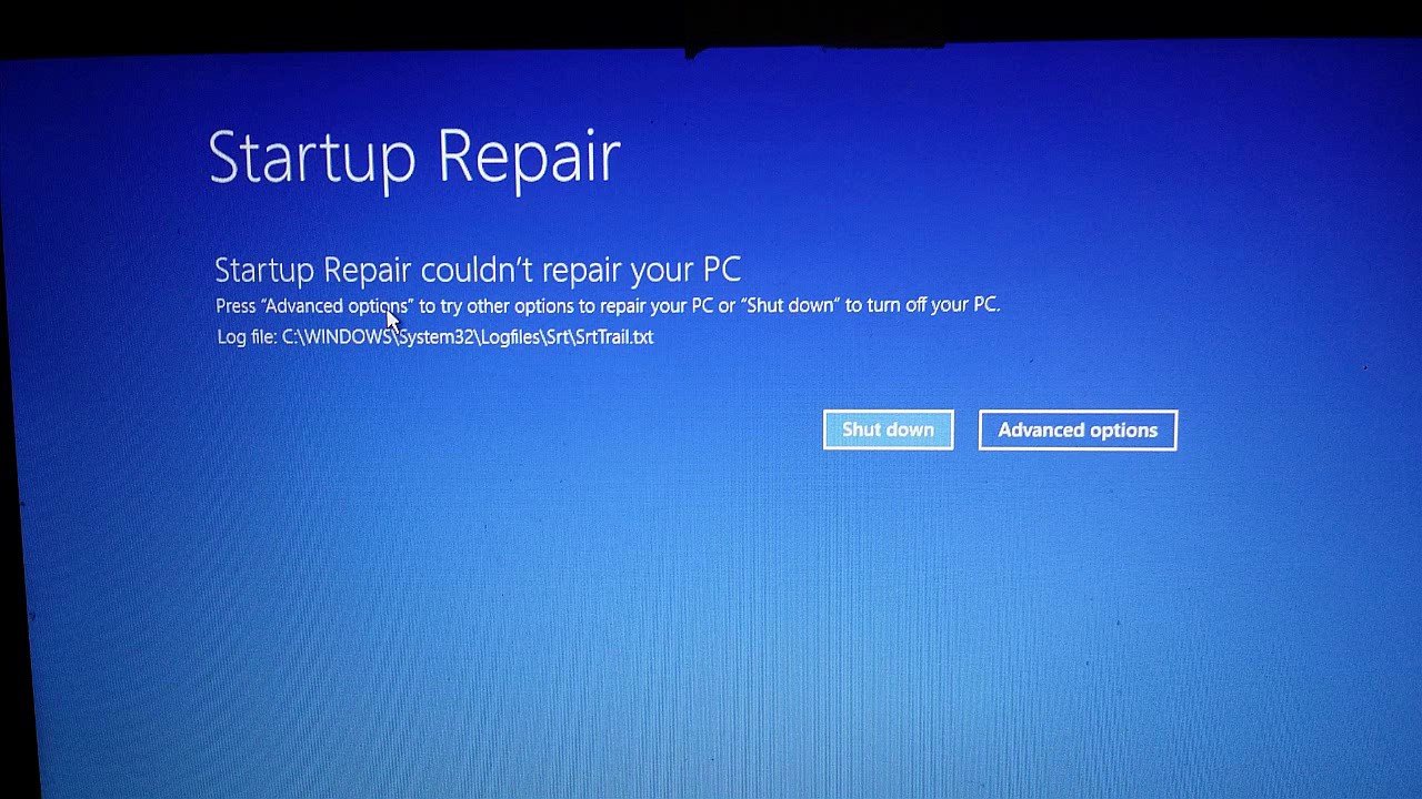 Startup Repair couldn't repair your PC - SrtTrail.txt (Repairing an offline windows... maxresdefault.jpg