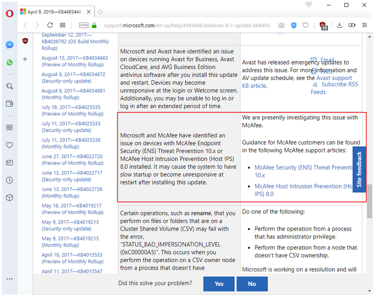 Add McAfee products to the list of security products that don't play well with latest... mcafee-issue-windows-patches.png