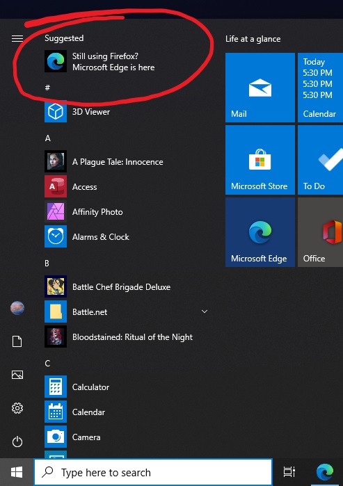 Windows 10 Start menu recommends Edge to Firefox users Microsoft-Edge-ad.jpg
