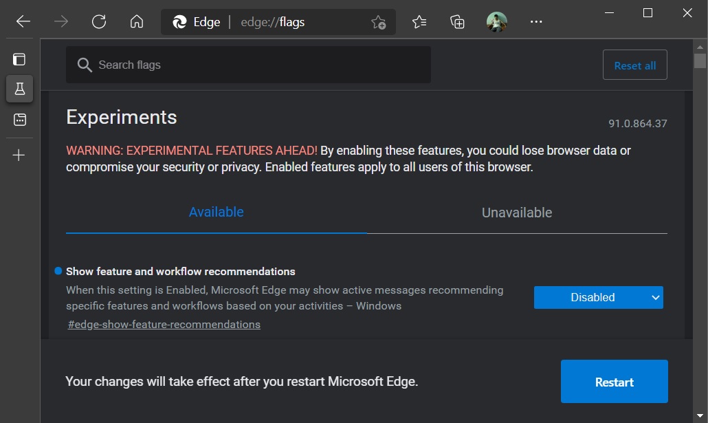 Windows 10 is now nagging users with Microsoft Bing alerts Microsoft-Edge-flags-menu.jpg