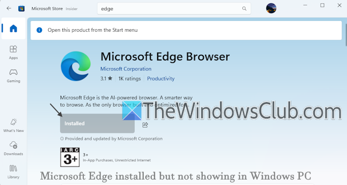 Microsoft Edge installed but not showing in Windows 11 microsoft-edge-installed-not-showing.png