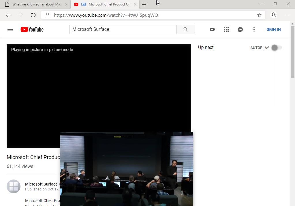 Hands-on with the early features of Microsoft Chromium Edge on Windows 10 Microsoft-Edge-PIP.jpg