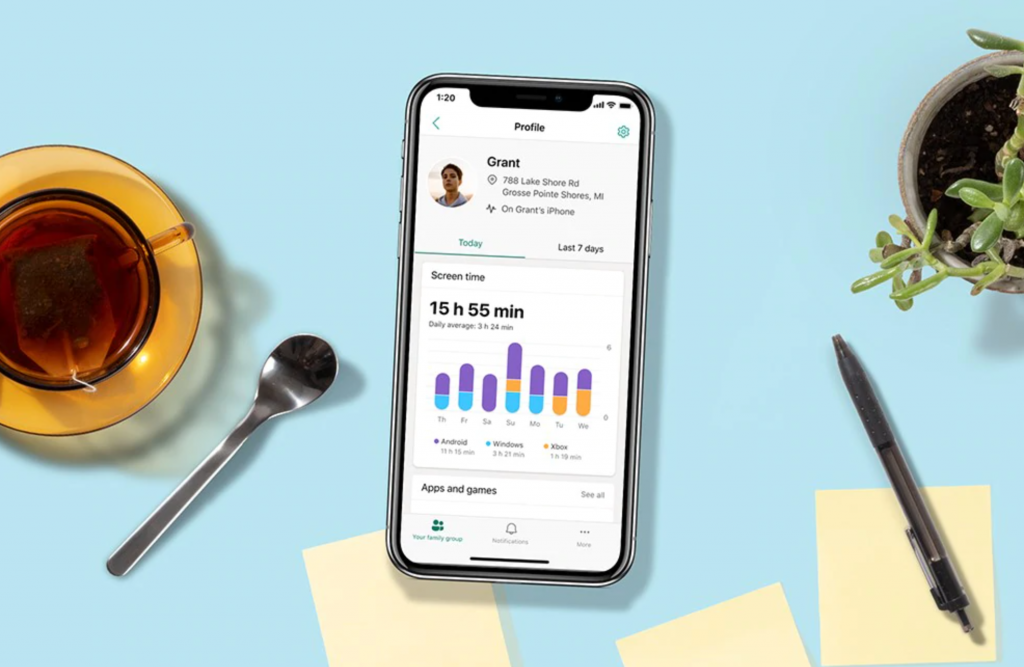 Setting screen time limits on a group of apps in Family Safety microsoft-family-safety-app-1024x667.png