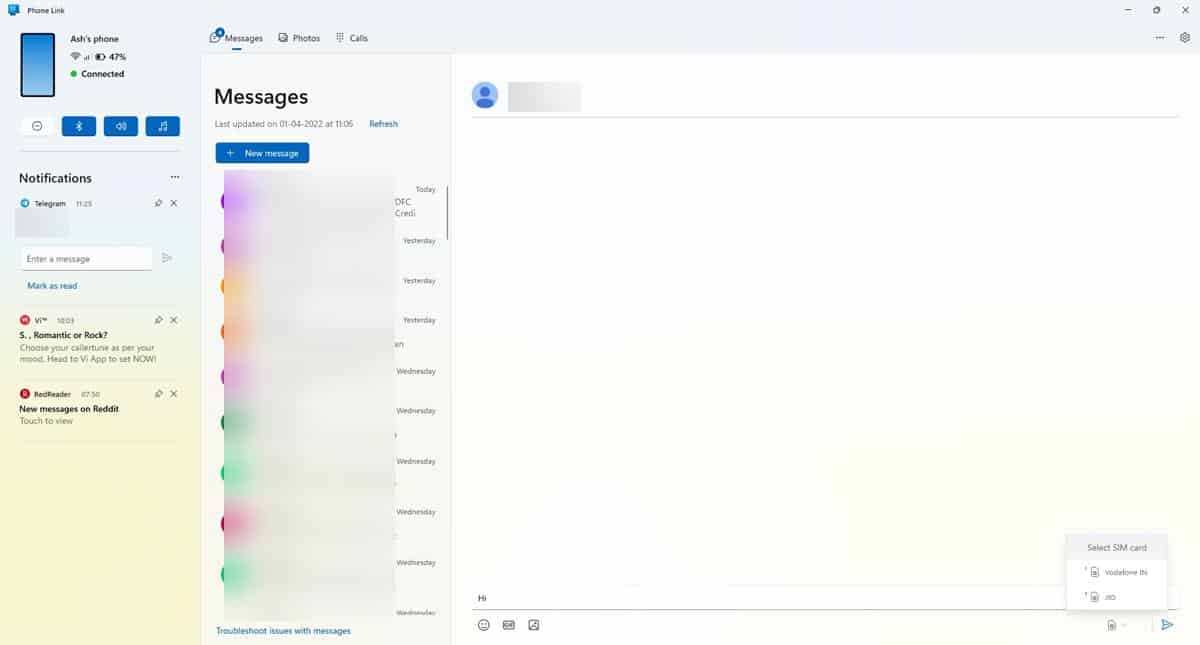 Microsoft renames Your Phone Companion app to Phone Link, and overhauls its interface Microsoft-Phone-Link-app-messages.jpg