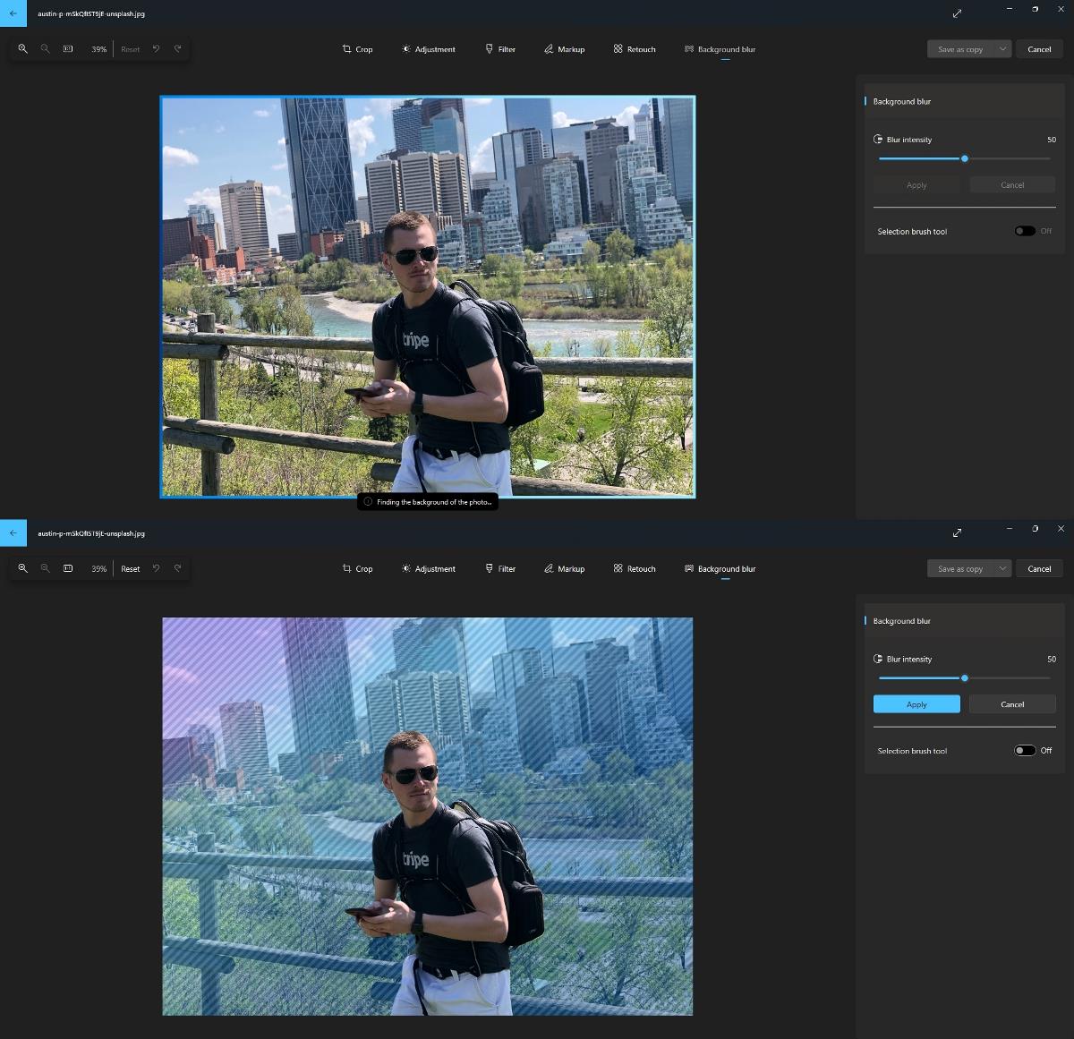 Windows 11's Photos app adds support for motion photo, background blur, search Microsoft-Photos-app-processes-background-blur.jpg