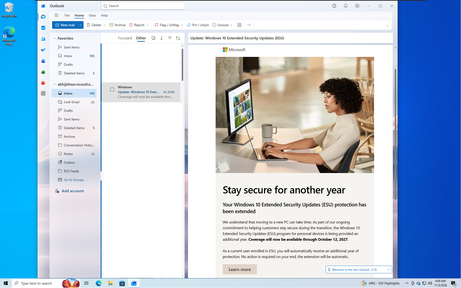 Windows 10 users were right: Microsoft admits its end of support was the real Windows 11... Microsoft-sends-Windows-10-ESU-extension-email-to-users.png