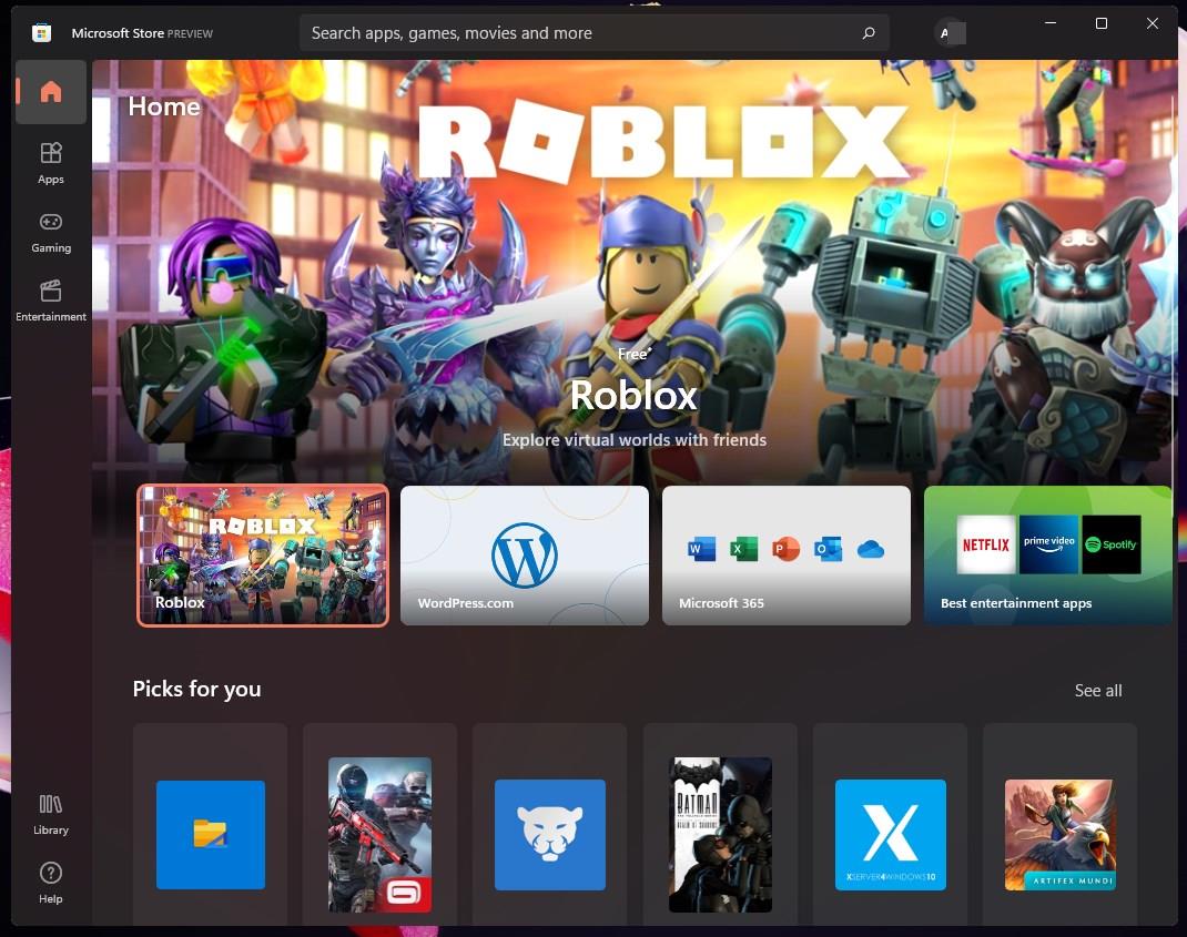 Here's what's new in the Microsoft Store app in Windows 11; a better design, ratings,... Microsoft-Store-App-in-Windows-11-Dark-Theme.jpg