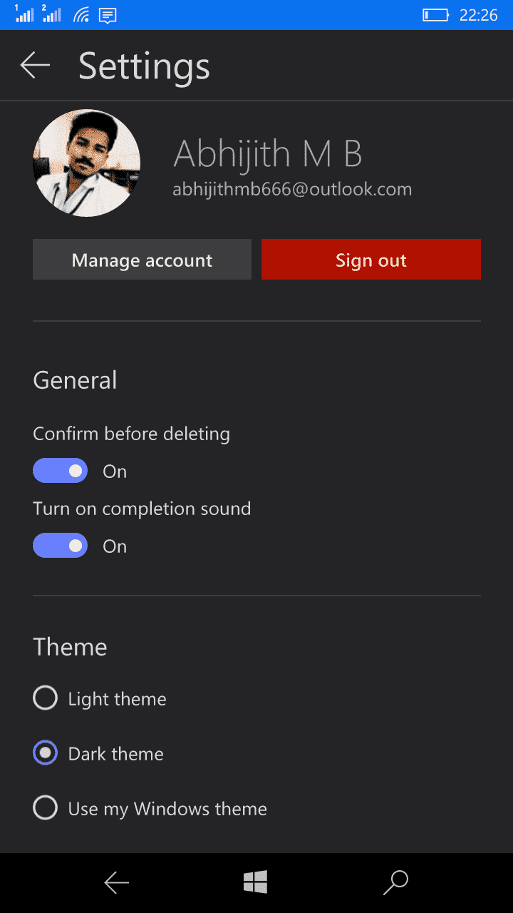 Microsoft To-Do for Windows 10 is getting a big update with Dark Theme Microsoft-To-Do-settings.png