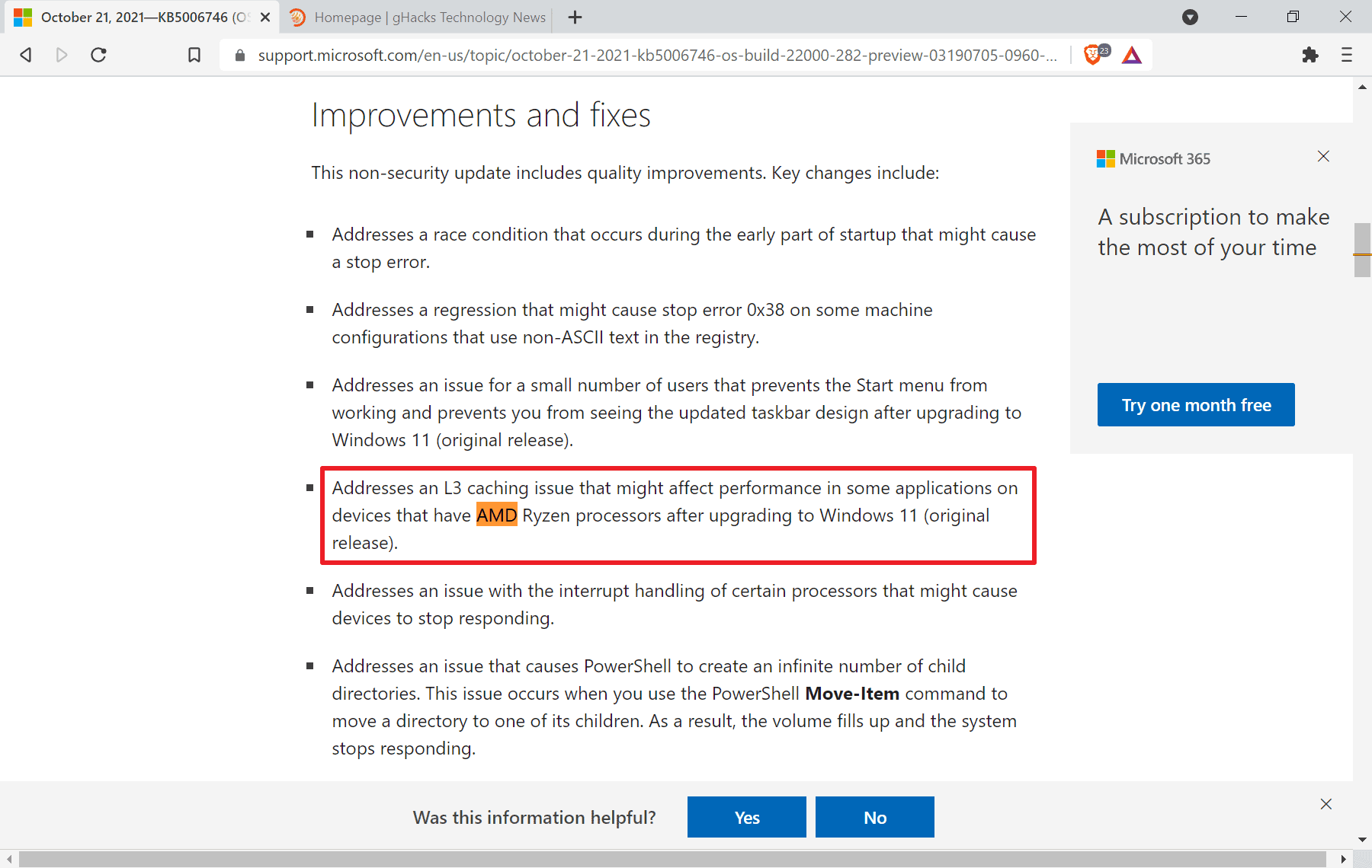 AMD and Microsoft release patches to address AMD performance issue on Windows 11 PCs microsoft-windows-11-update-fix-amd-KB5006746.png