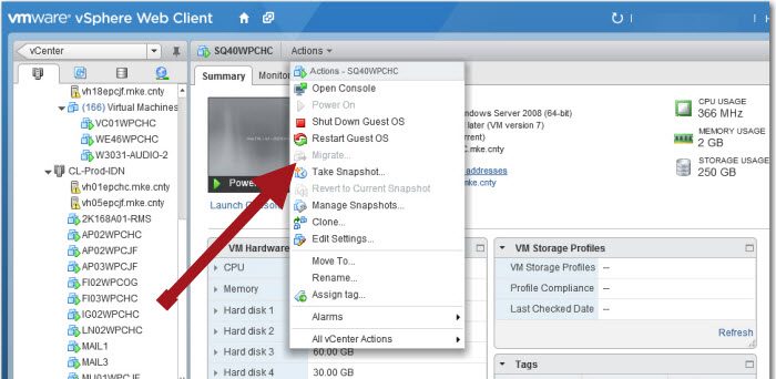 Migrate option is grayed out in VMware vCenter [Fix] migrate-option-greyed-out.jpg