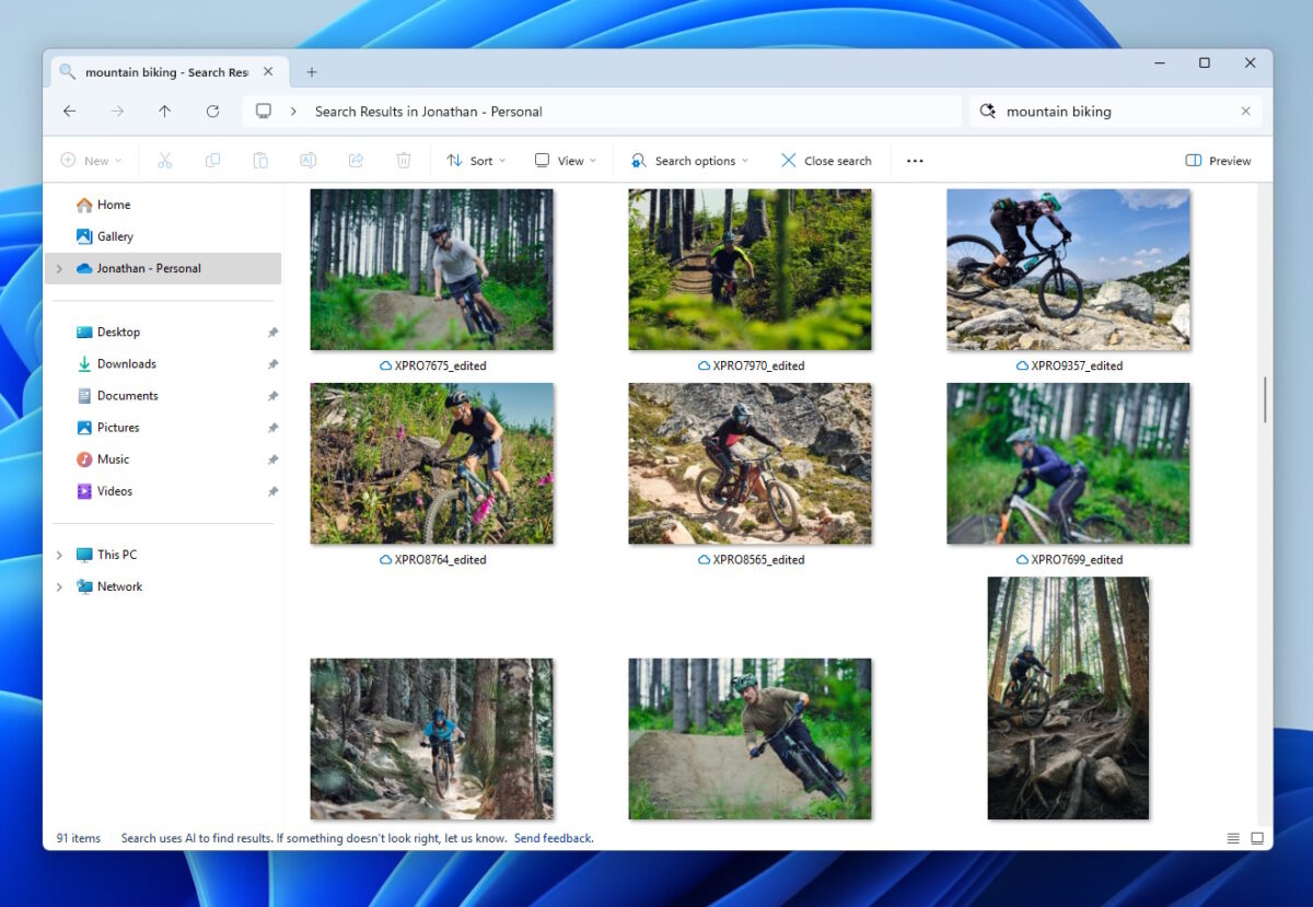 Windows 11: new AI-powered search for photos on OneDrive launches mountain-bike-cloud-photos-FE-2-scaled.jpg