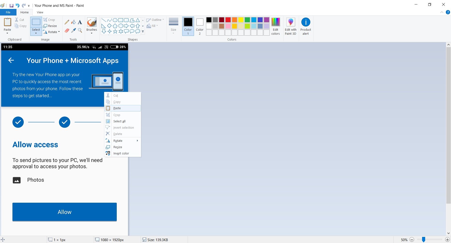Hands-on with Microsoft’s Windows 10 Your Phone app MS-Paint.jpg